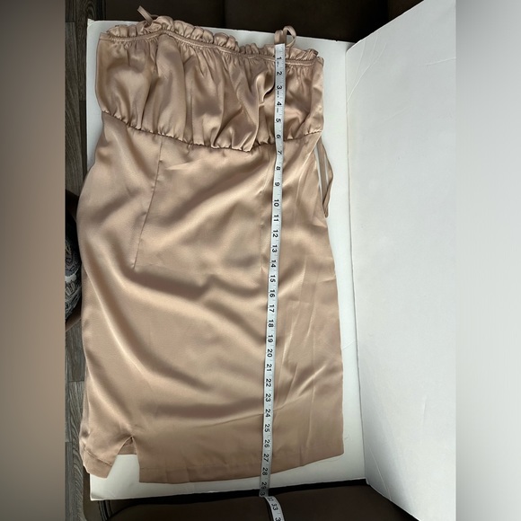 Fashion Nova Women Satin Mini Dress Tie Spaghetti Straps Size M Ruched Bust - Picture 13 of 13